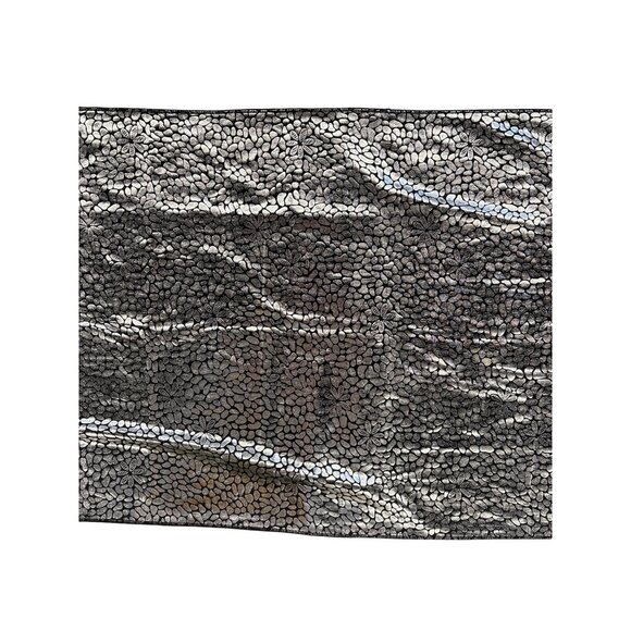 Vintage Silver & Black Floral Butterfly Patterned Scarf Or Wrap Elegant Accessor - Picture 5 of 5